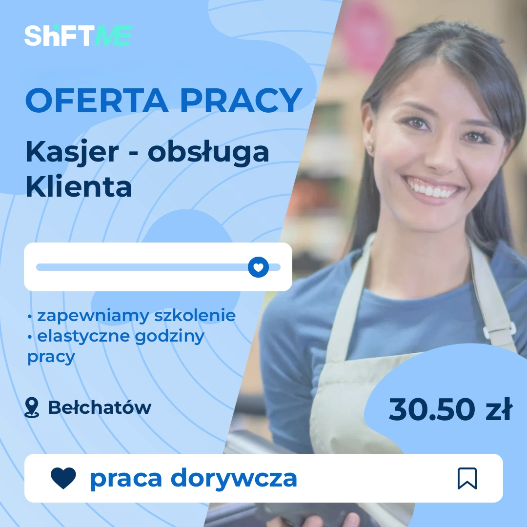 Oferta pracy Kasjer - obsługa Klienta Bełchatów, s000i-1rzf-pl