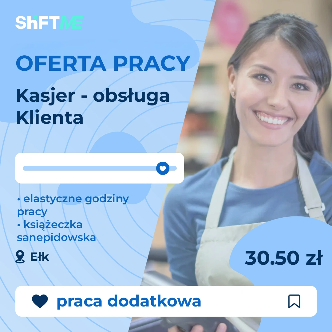 Oferta pracy Kasjer - obsługa Klienta Ełk, s000h-0rup-pl