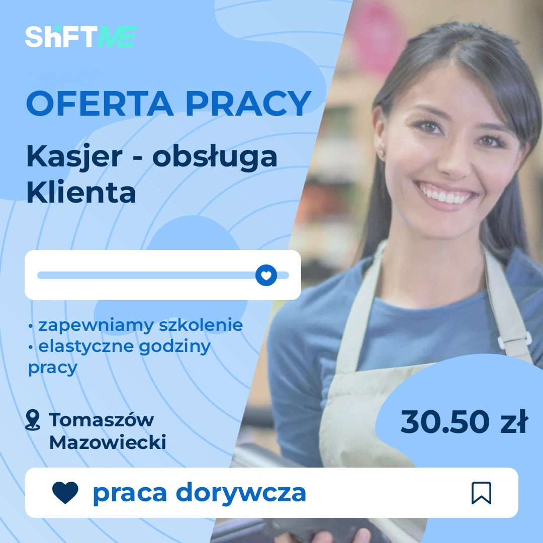 Oferta pracy Kasjer - obsługa Klienta Tomaszów Mazowiecki, s000i-21gw-pl