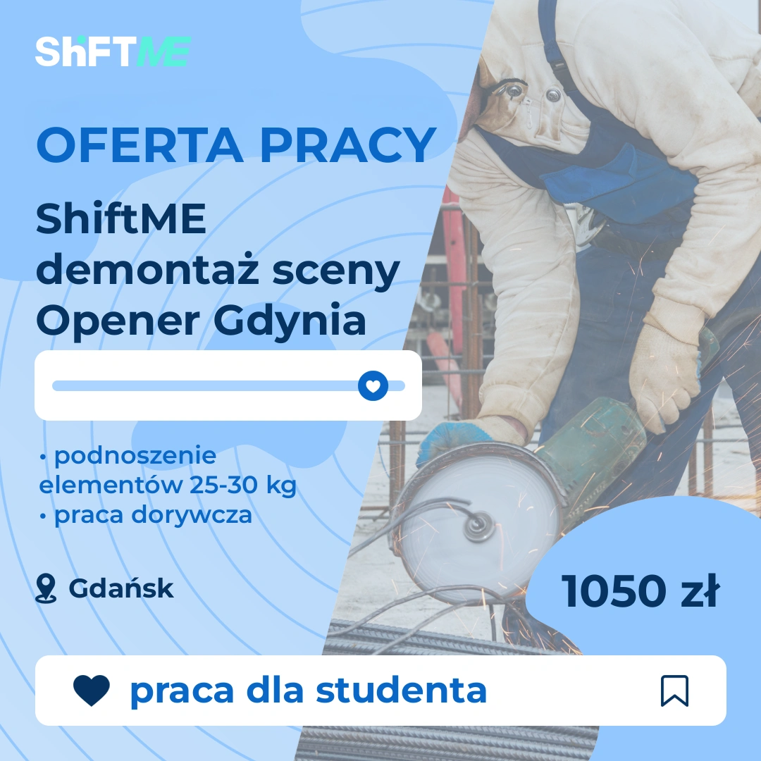 Oferta pracy ShiftME demontaż sceny Opener Gdynia od 7.07 Gdańsk, s001y-0pt6-pl